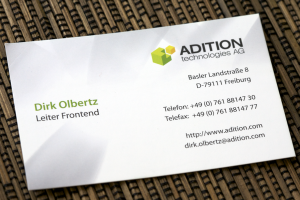 Visitenkarte Dirk Olbertz - Adition technologies AG