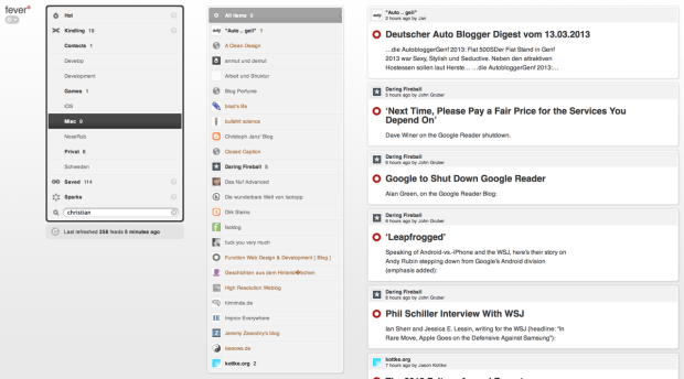 Fever - selbstgehostete Google Reader Alternative